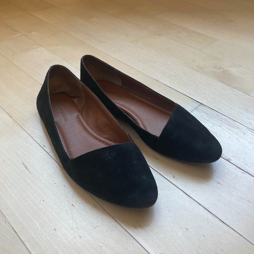 Lucky Brand Black Suede Flats
